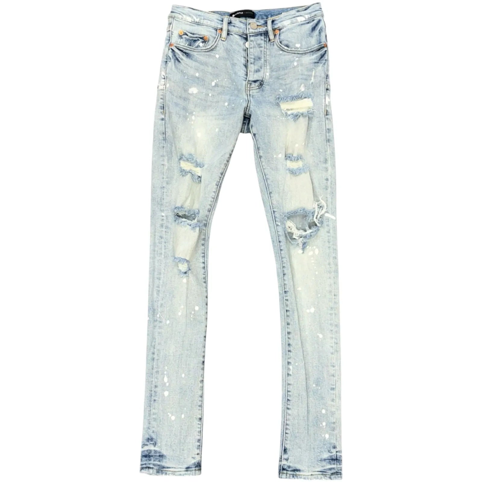 Purple Brand P.001 Spotted Distressed Jeans (Light Wash) - Preowned