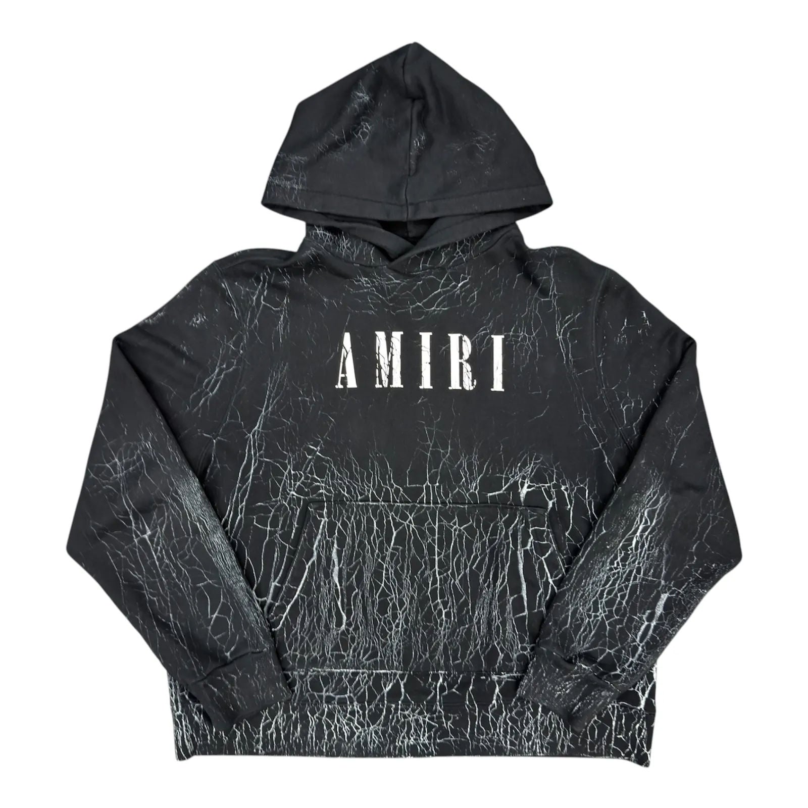 AMIRI Cracked Dye Core Logo Hoodie Black - Preowned