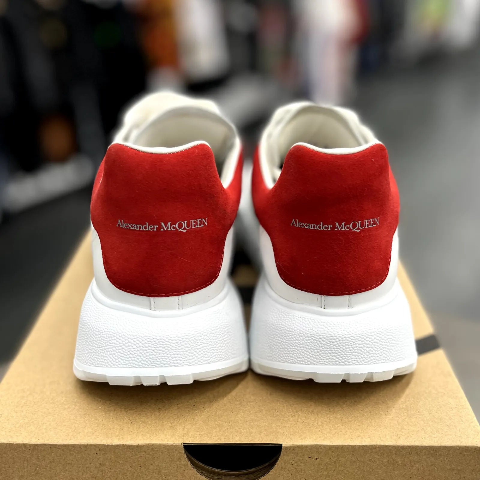 Alexander McQueen Oversized Court Trainer White Red - Preowned
