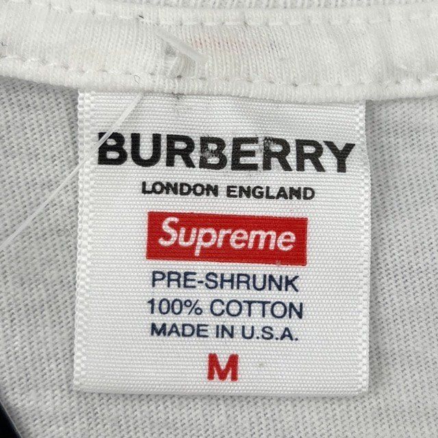 Supreme Burberry Box Logo Tee White - Preowned