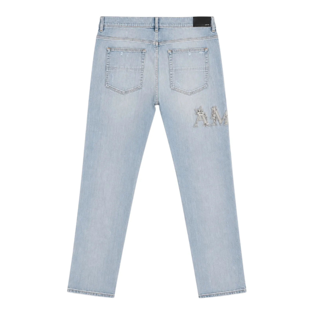 Amiri Antique Baroque Varsity Logo Jean (Light Blue) - Preowned