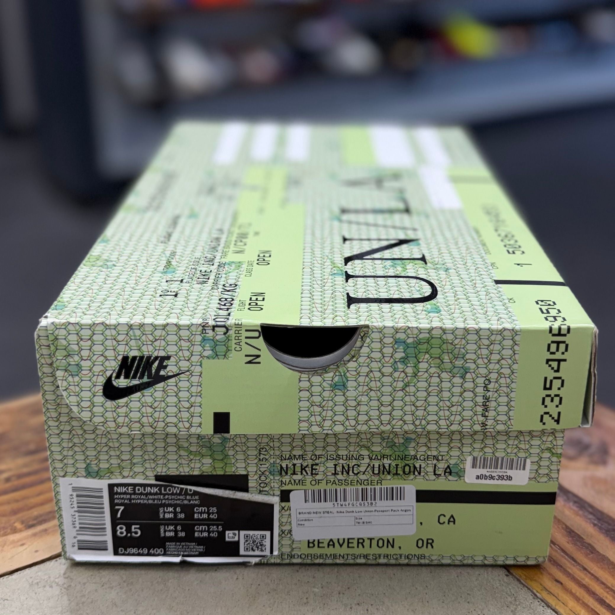 BRAND NEW STEAL - Nike Dunk Low Union Passport Pack Argon