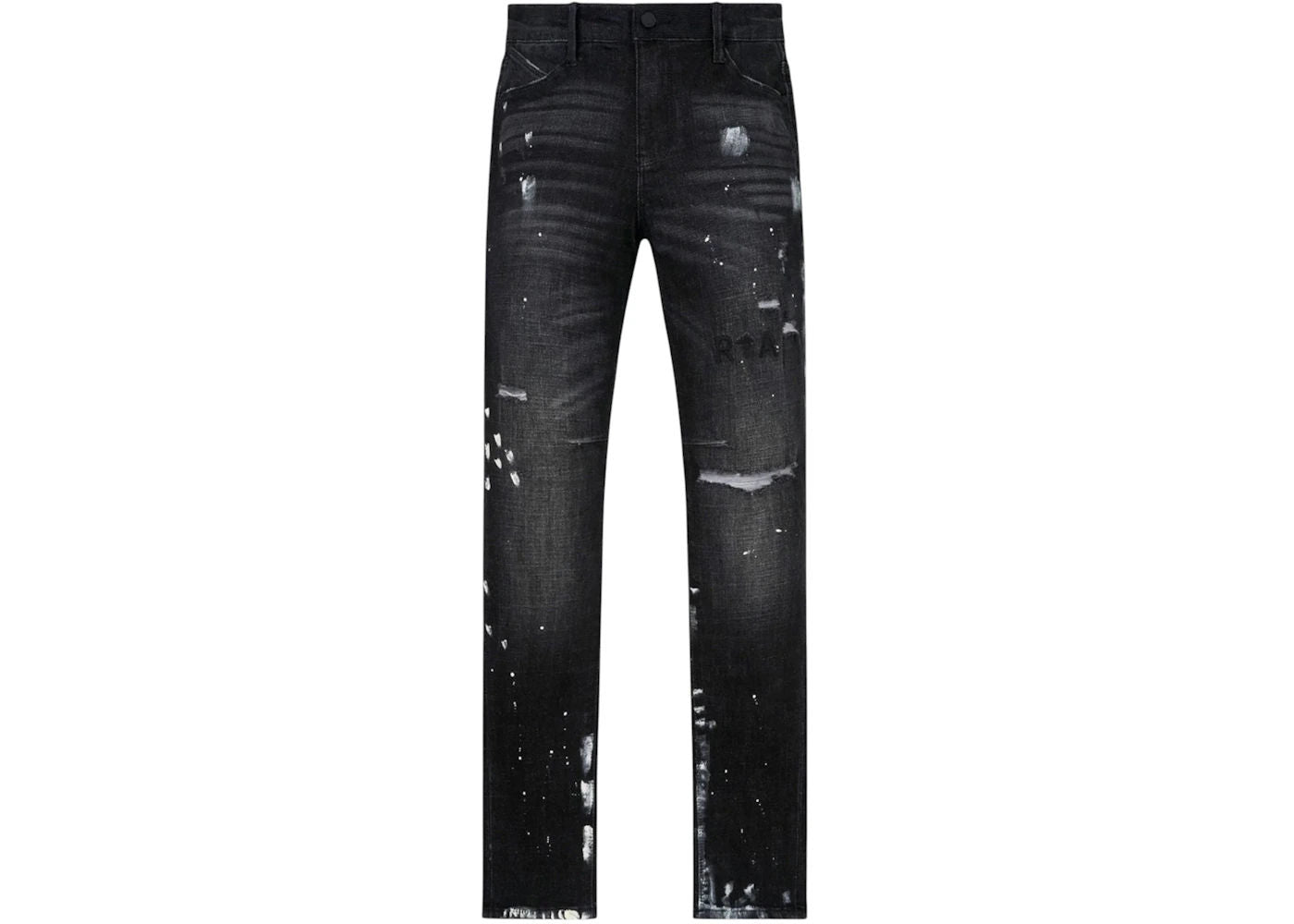 RtA Clayton Distressed Charcoal Paint Jean Black - Preowned
