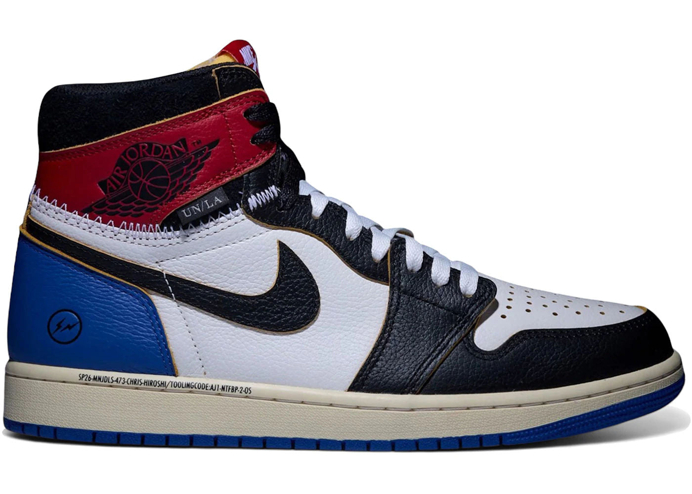 Jordan 1 Retro High OG SP Fragment x Union LA Varsity Red Sport Royal - Preowned