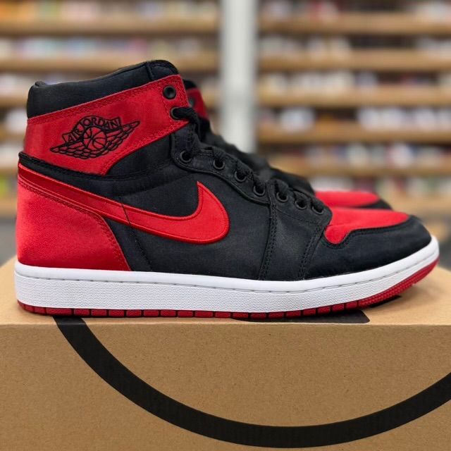 Jordan 1 Retro High OG Satin Bred (Women's) - Preowned