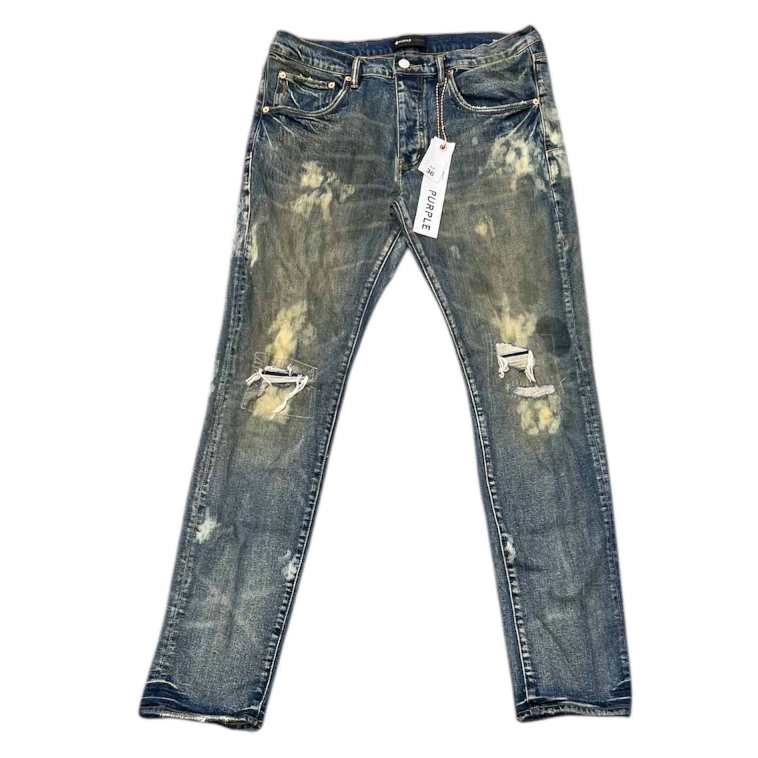 Purple Brand Bleached Marked Dirty Indigo Blue - Preowned