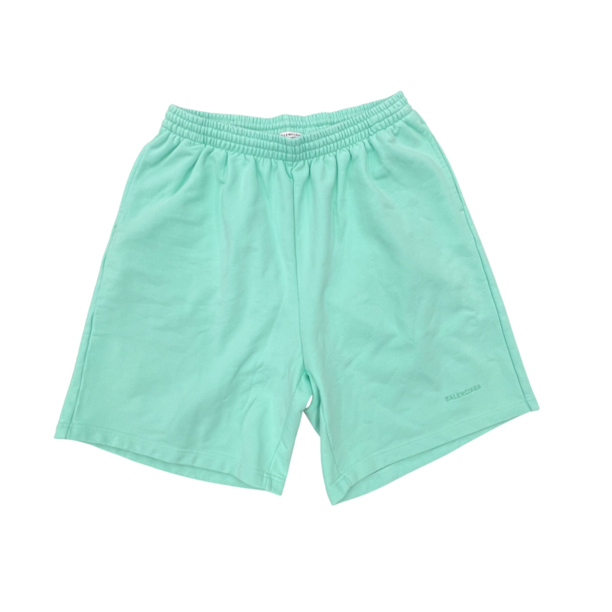 Balenciaga Logo Cotton Shorts (Mint)