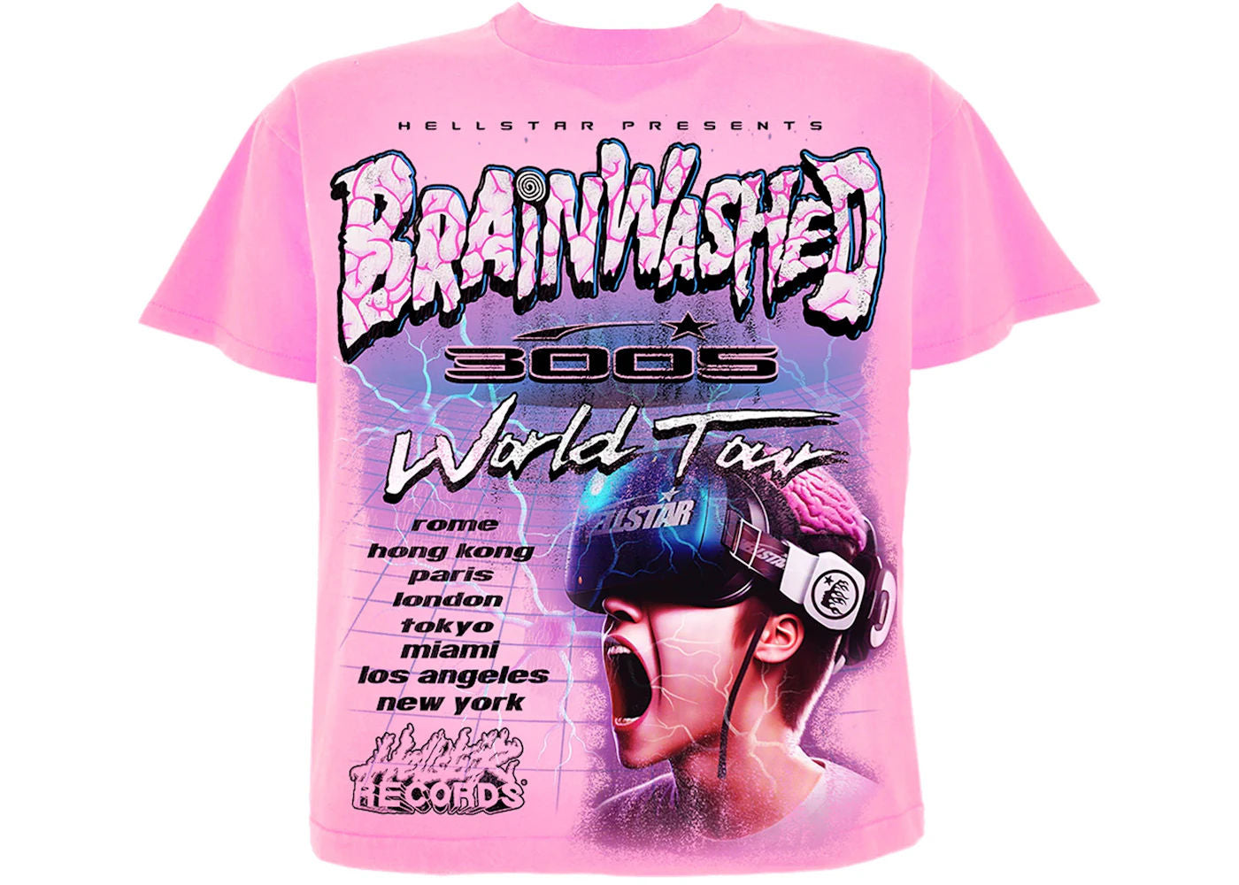 Hellstar Brainwashed World Tour T-Shirt Pink - Preowned