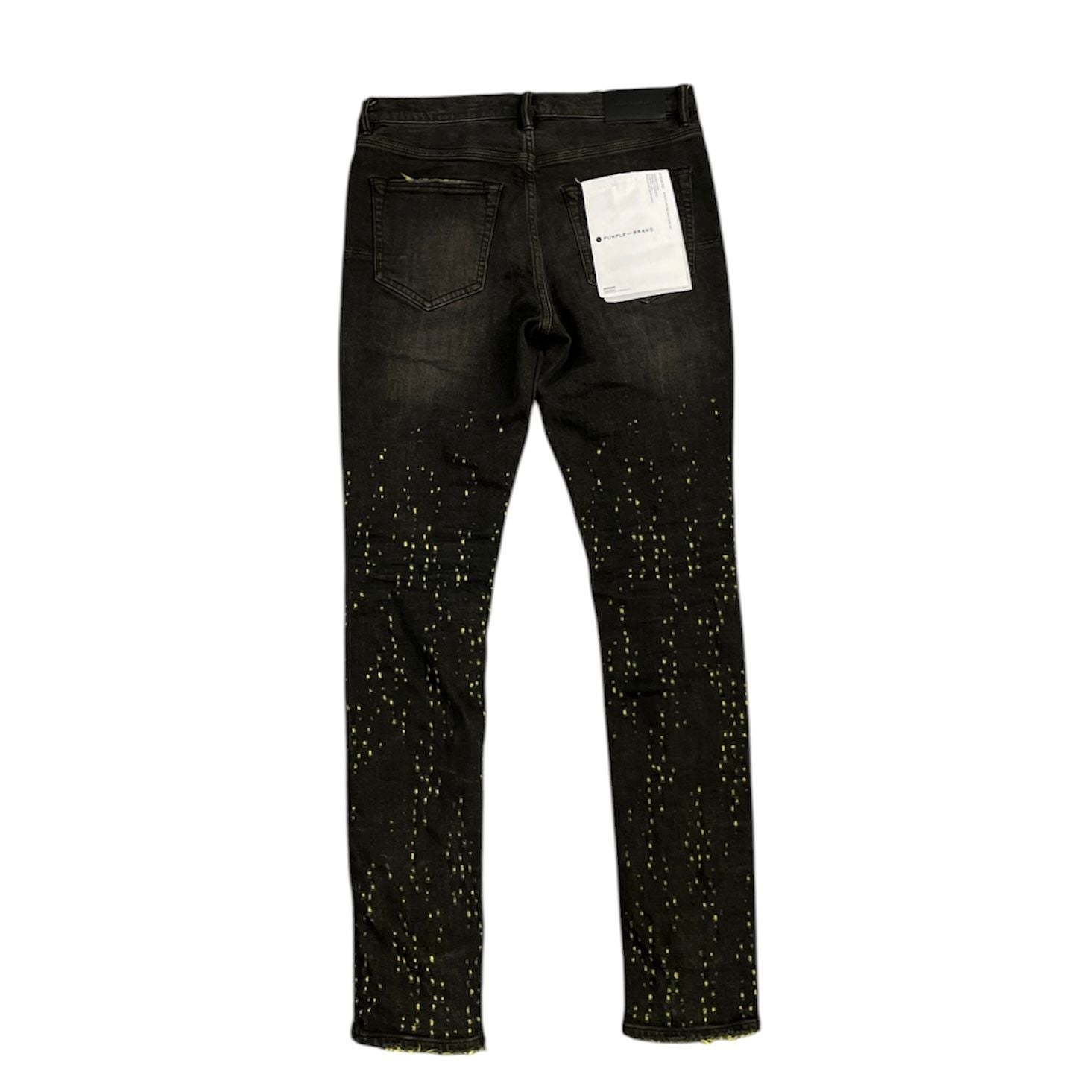 Purple Brand P001 Yellow Contrast Weft Jean (Black) - Preowned