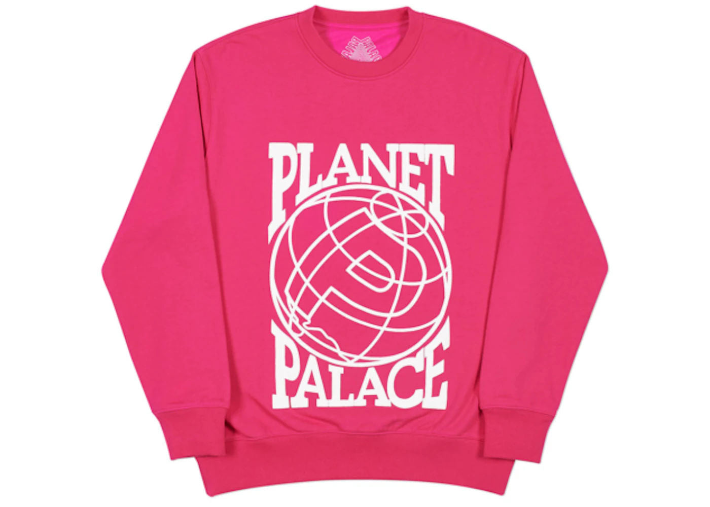 Palace Planet Crew Hot Pink/White