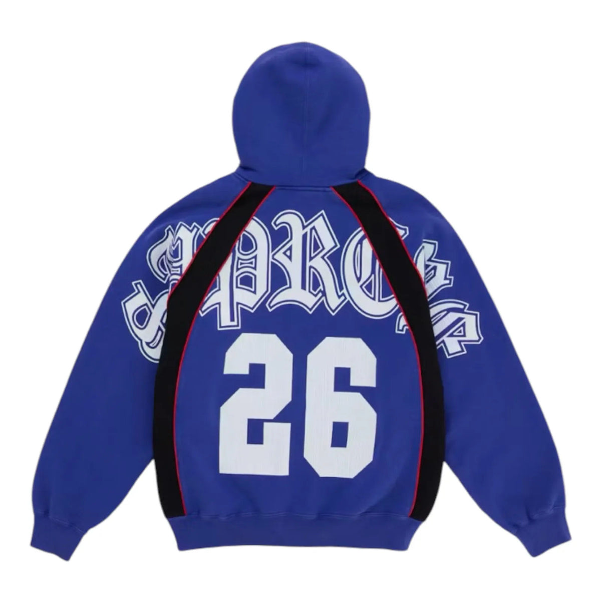 Supreme Paneled Zip Up Hooded Sweatshirt Blue