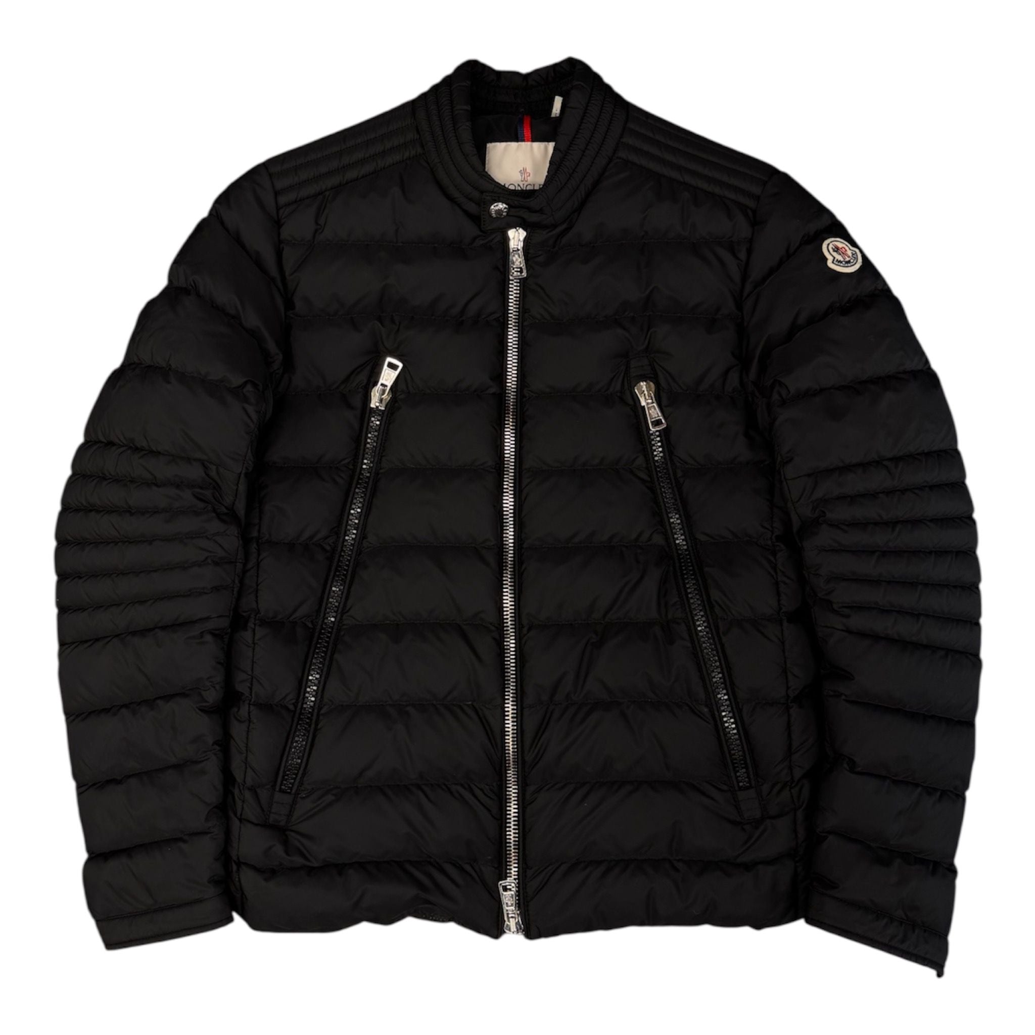 Moncler Amiot Down Biker Jacket (Black) - Preowned