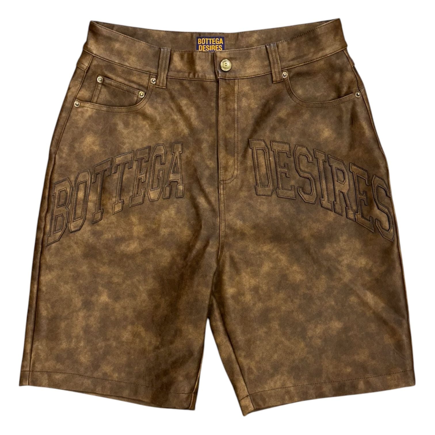 Bottega Desires Leather Shorts (Brown) - Preowned