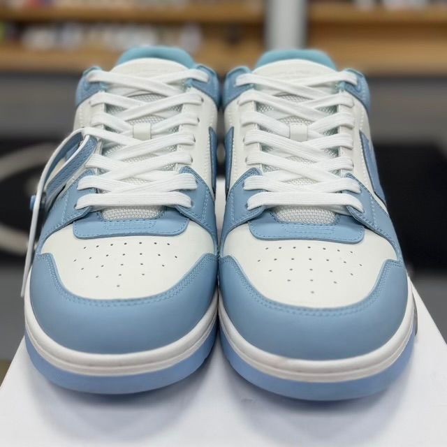 Off-White Out Of Office Calf Leather White Baby Blue - Preowned