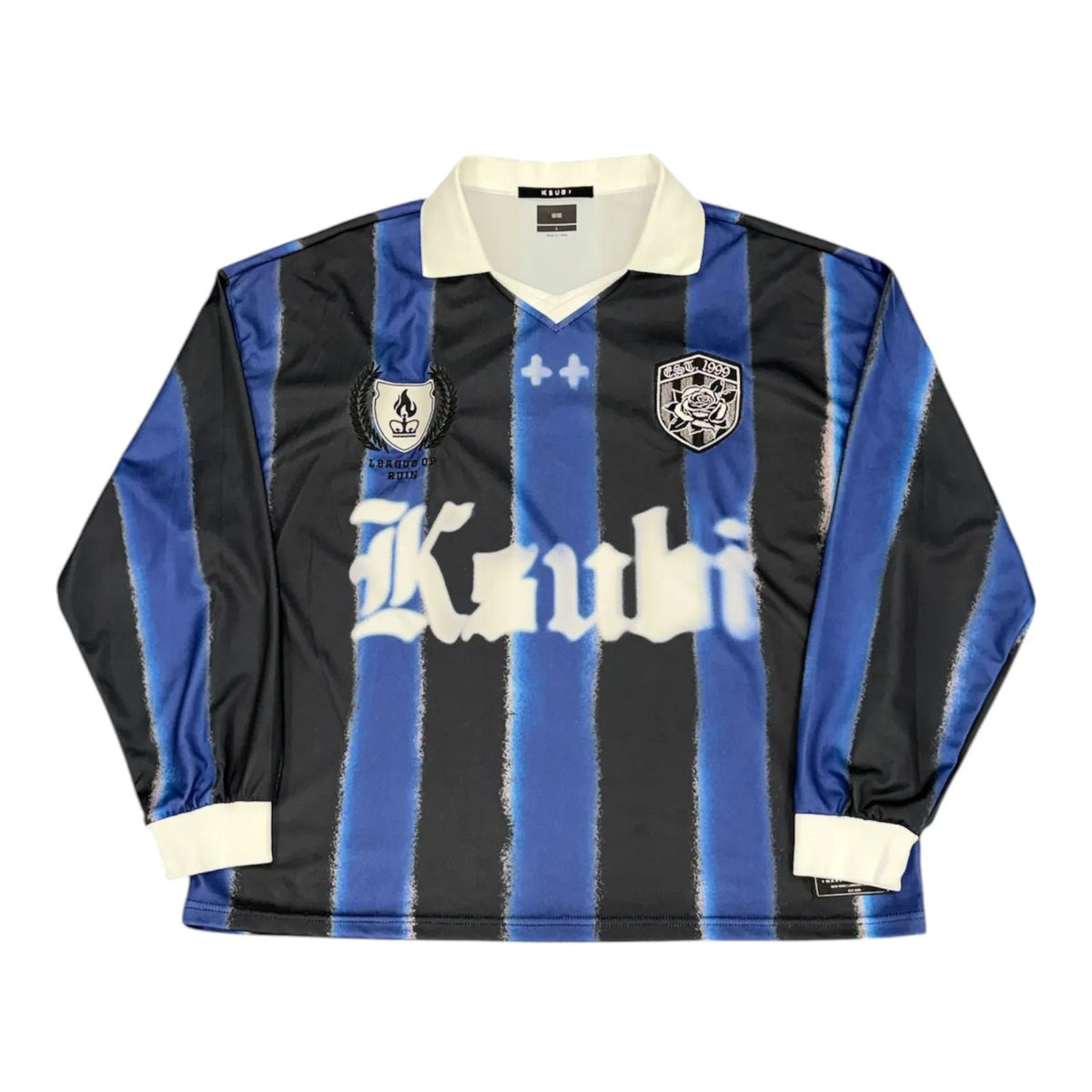 Ksubi Future Memory Offside Striped L/S Jersey (Black/Blue) - Preowned