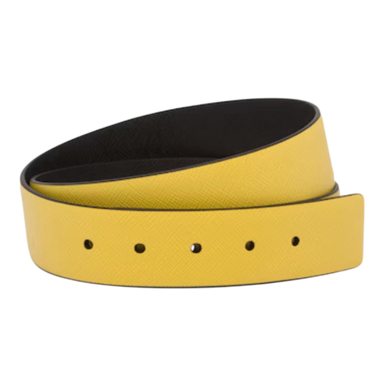 Prada Reversible Saffiano Leather Belt Strap (Sun/Black)