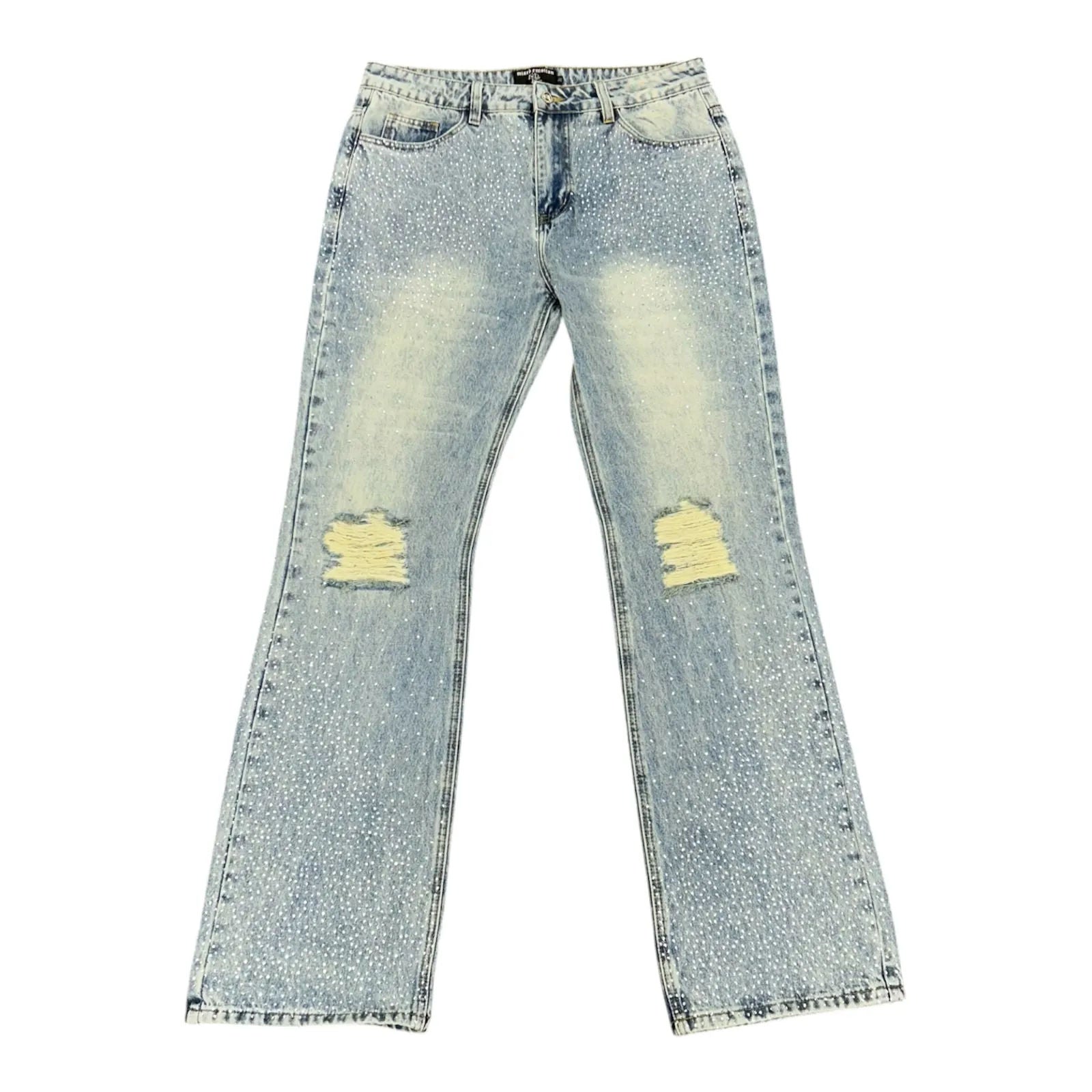 Mixed Emotion ME Rhinestone Jeans (Light Wash) - Preowned