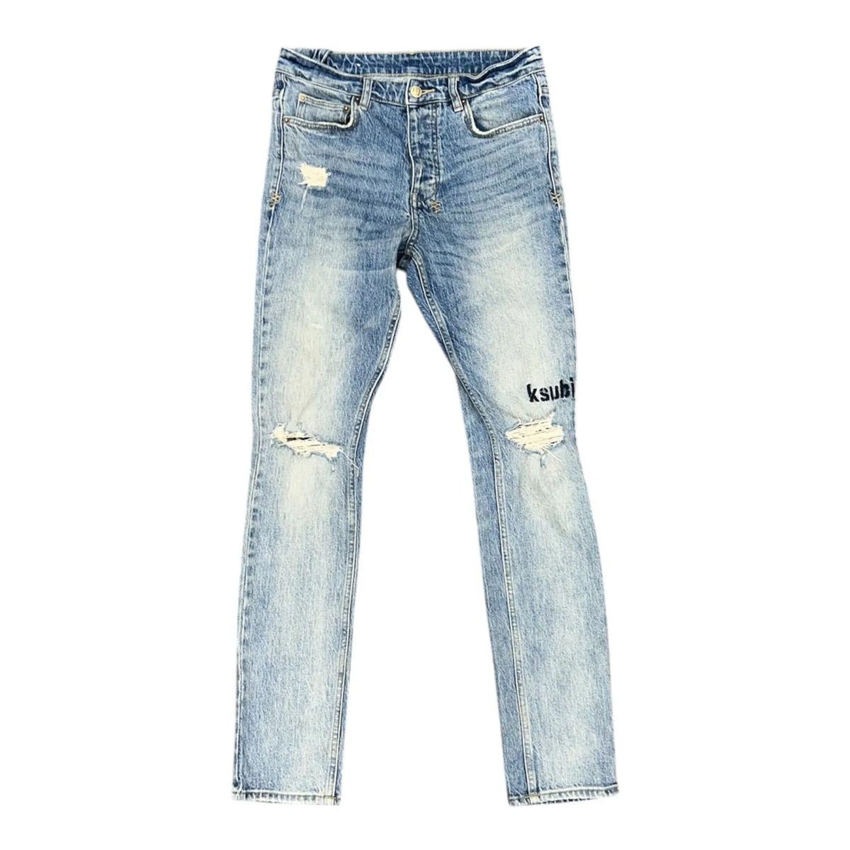 Ksubi Chitch Self Repair Jeans (Light Wash) - Preowned