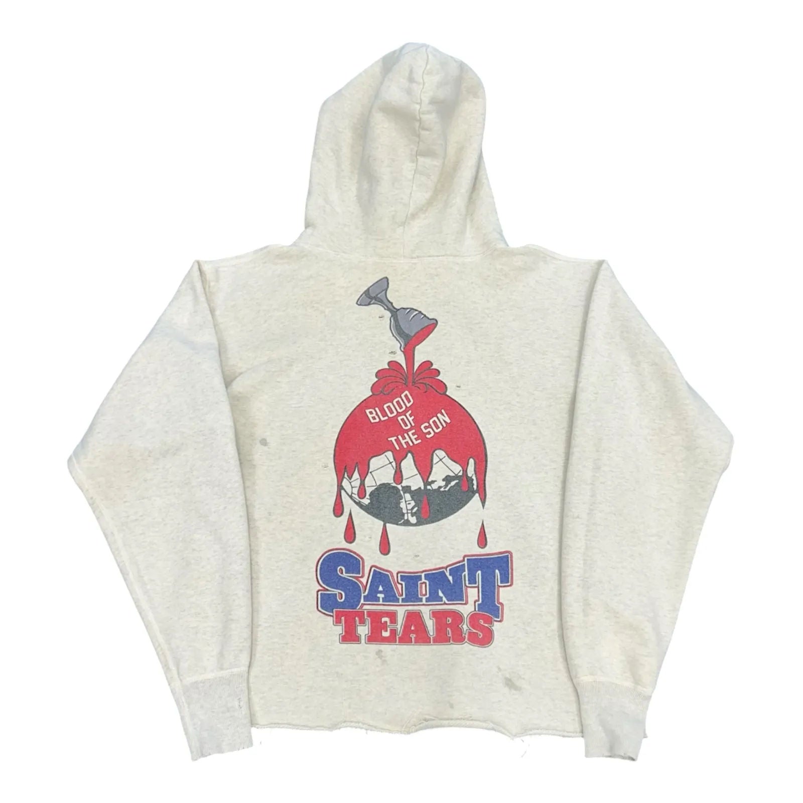 Saint Mxxxxxx x Denim Tears Holy Grail Hoodie Vintage Grey - Preowned