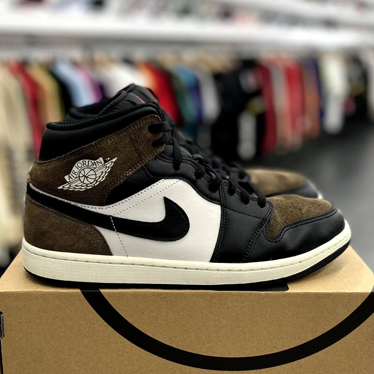 Jordan 1 Mid Black Phantom Palamino - Preowned