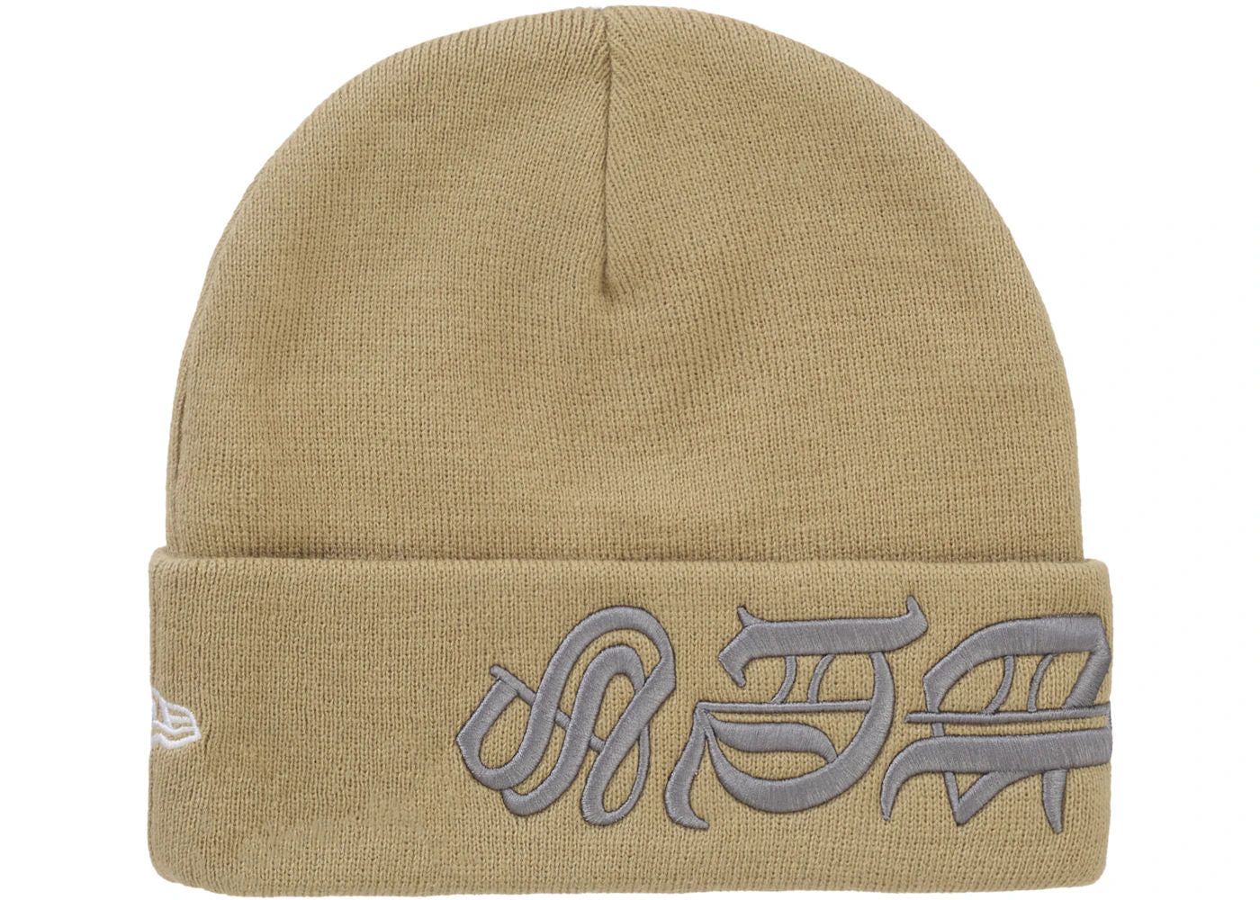 Supreme New Era Blackletter Beanie Tan