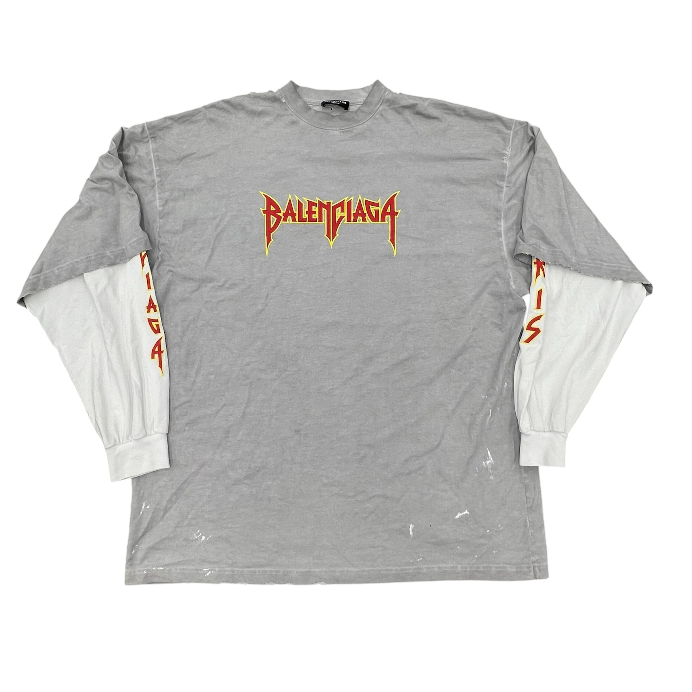 Balenciaga Metal Double Sleeves Tee (Grey)