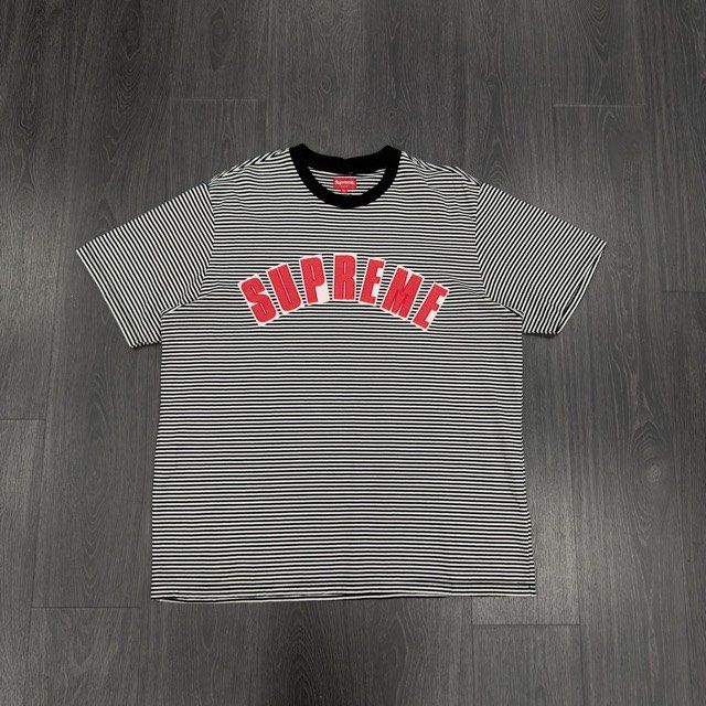 Supreme Arc Applique Tee (White Stripe) - Preowned