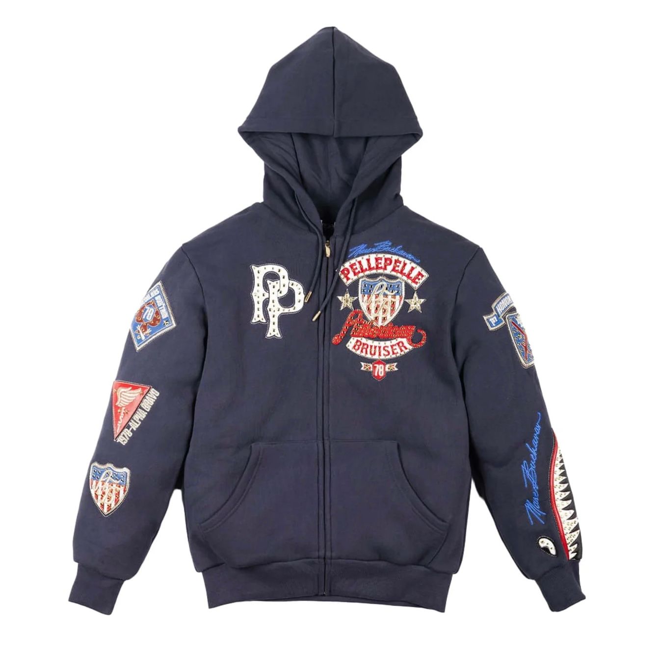 Pelle Pelle American Bruiser Hoodie (Navy) - Preowned