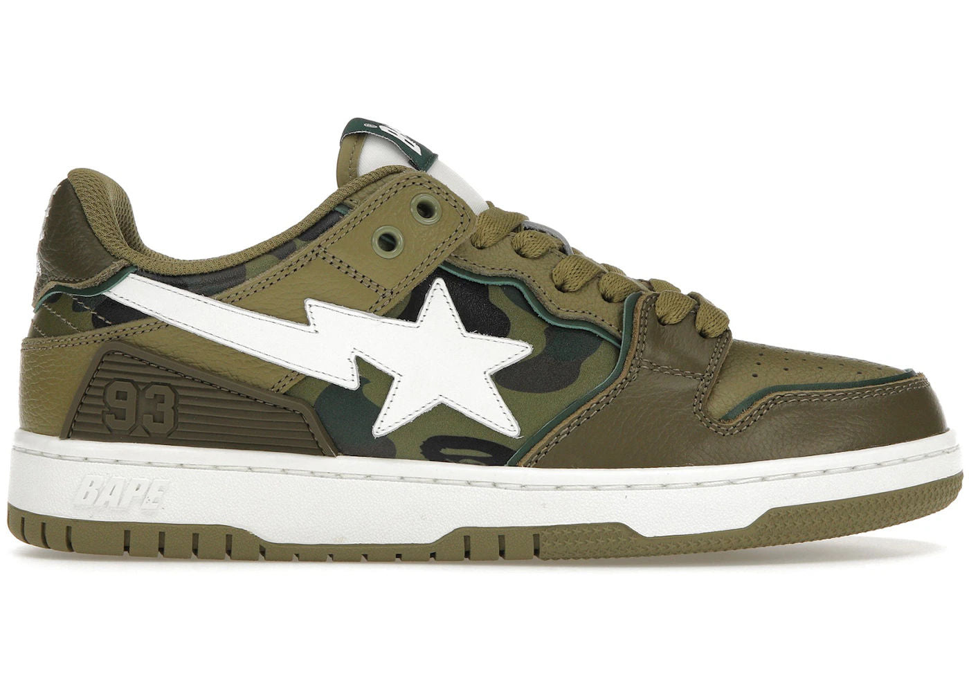 A Bathing Ape Sk8 Sta Olive Drab Green Camo - Preowned
