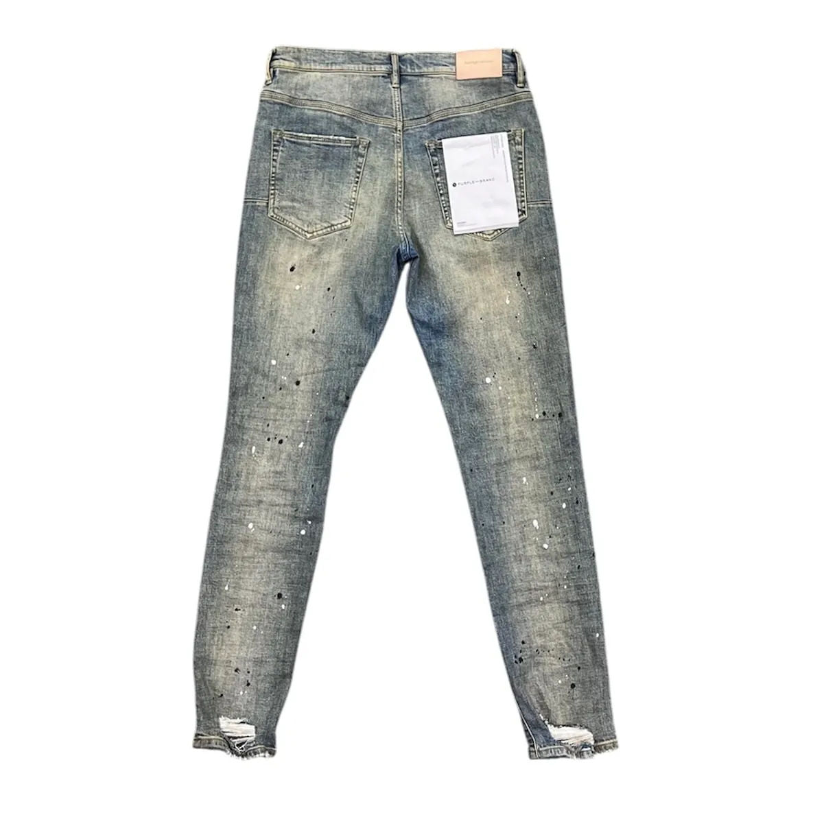 Purple Brand Purple Brand Mid Rise Destroy Paint Jeans Blue - Preowned