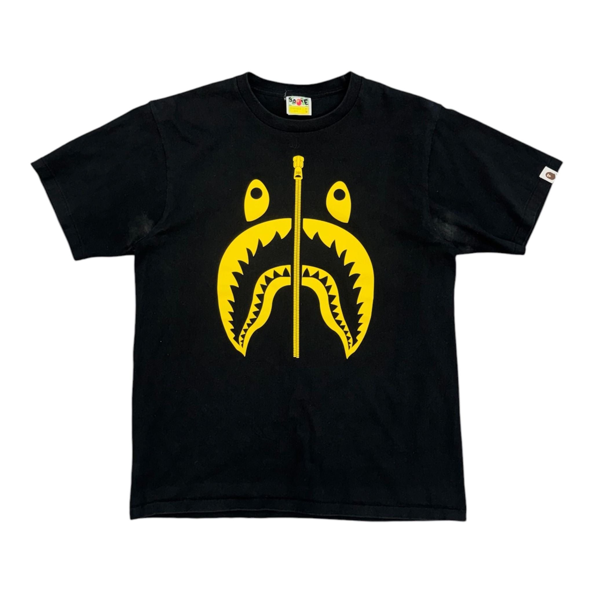 Bape Shark Face Tee (Black/Yellow) - Preowned