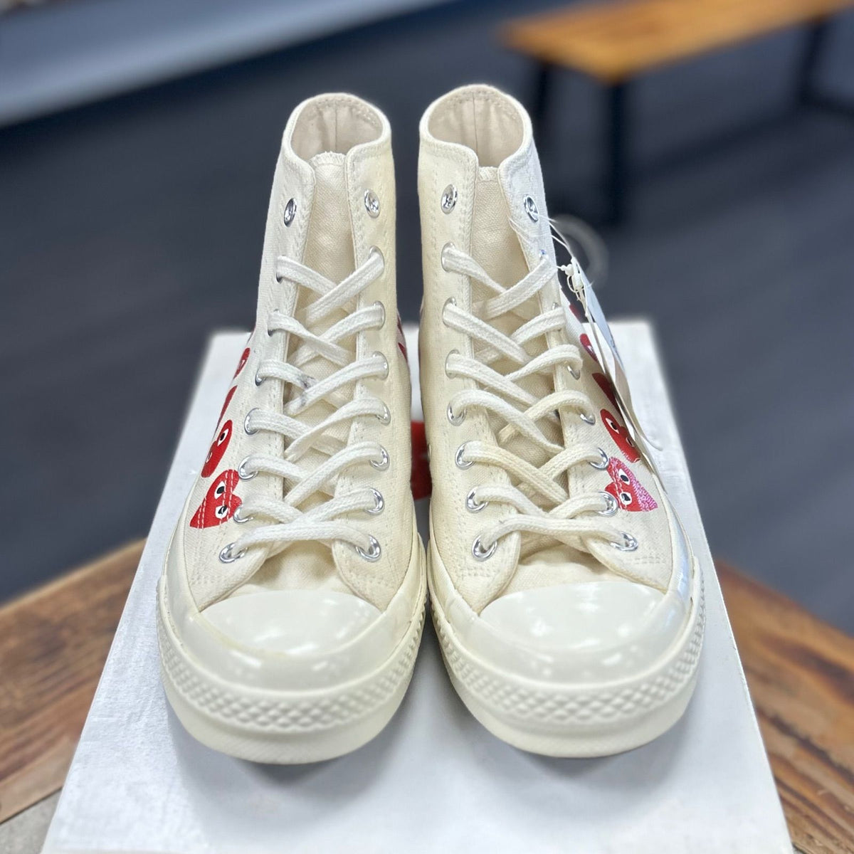 Converse Chuck Taylor All Star 70 Hi Comme des Garcons PLAY Multi-Heart White - Preowned