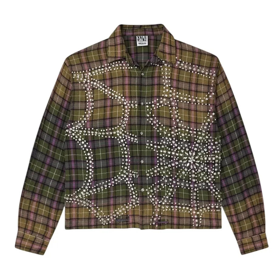 Vale Forever Fever Rhinestone Flannel (Green)