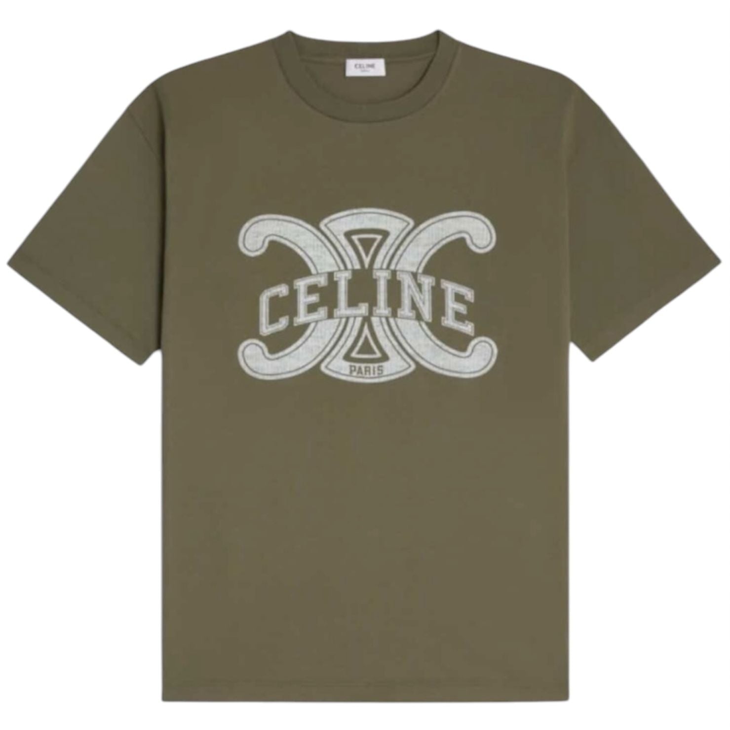 Celine Loose Cotton Tee (Olive)