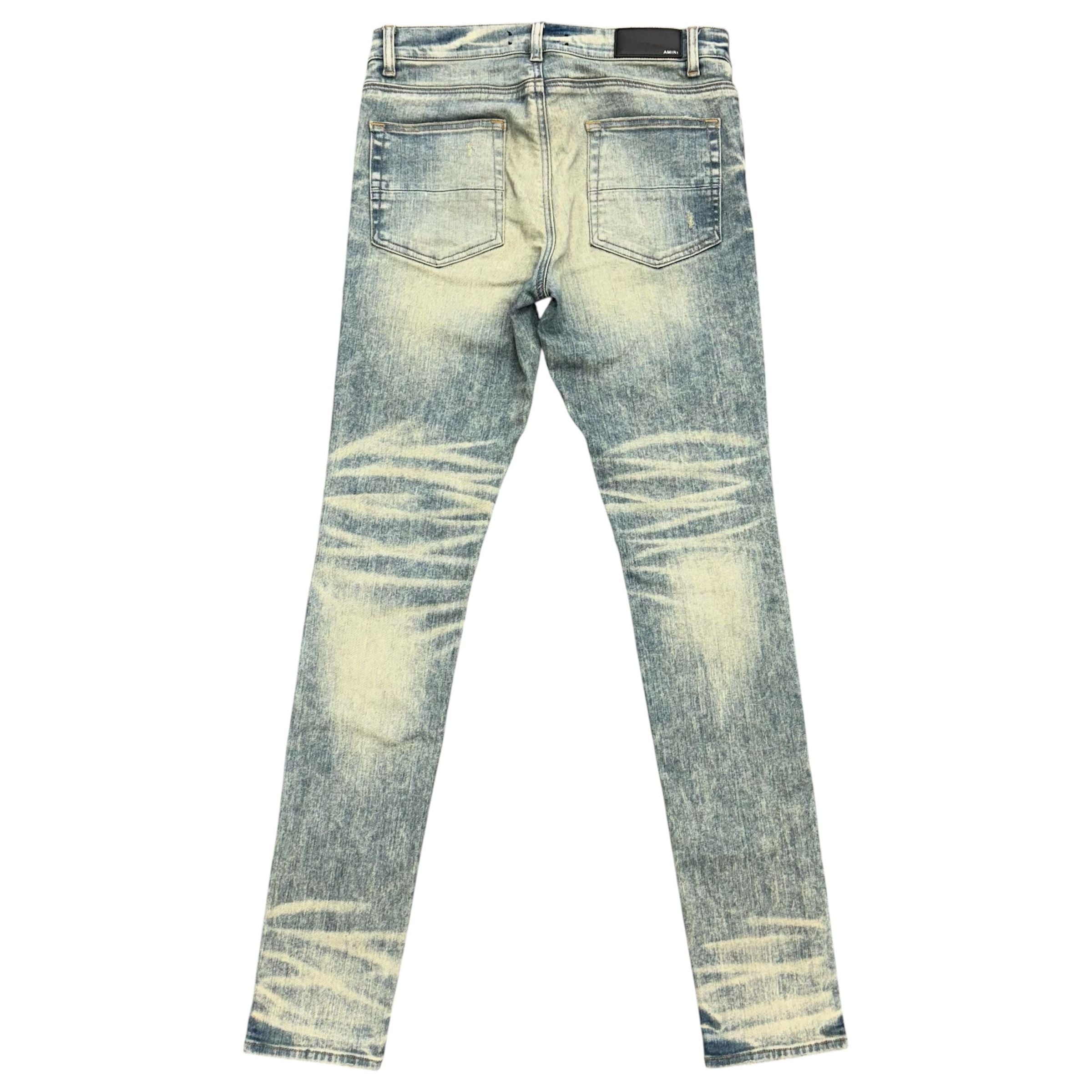 Amiri MX1 Cashew Bandana Patch Jeans (Dirty Indigo) - Preowned