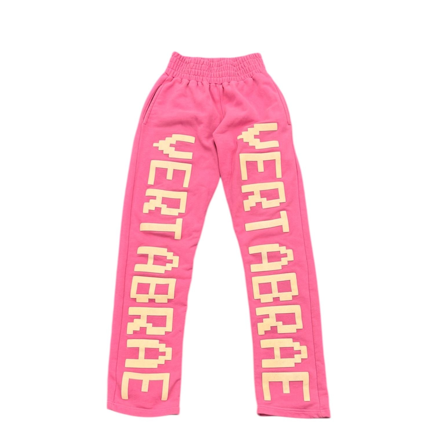 Vertabrae Double Logo Sweatpants (Pink/Cream) - Preowned