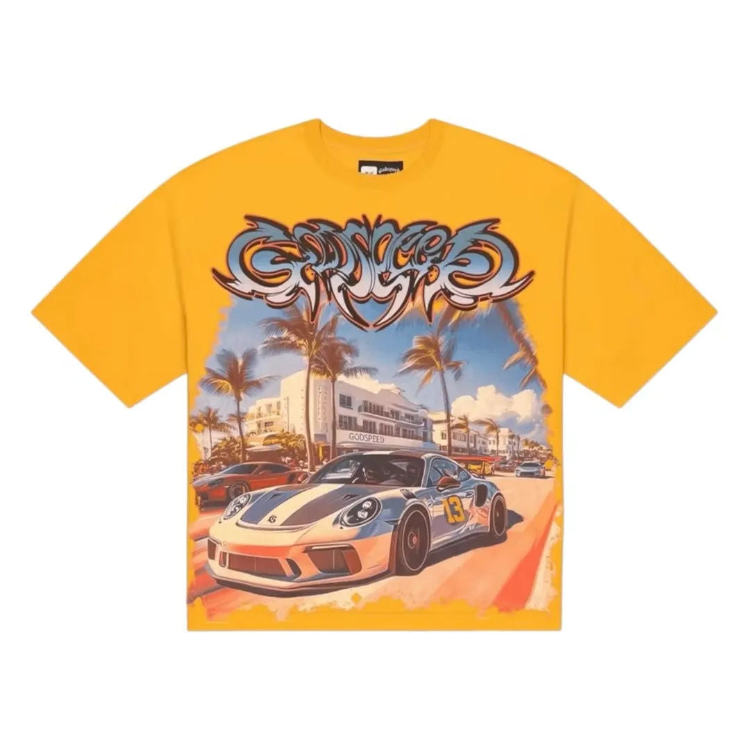Godspeed Car Meet Miami Tee (Yellow)