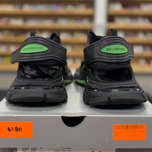 Balenciaga Track Sandal Black/Fluo Green - Preowned