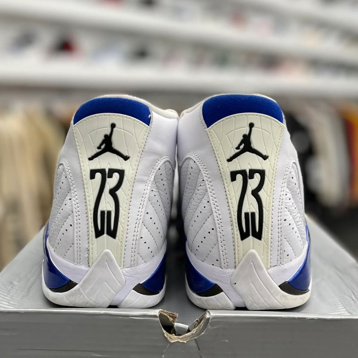 Jordan 14 Retro White Hyper Royal - Preowned