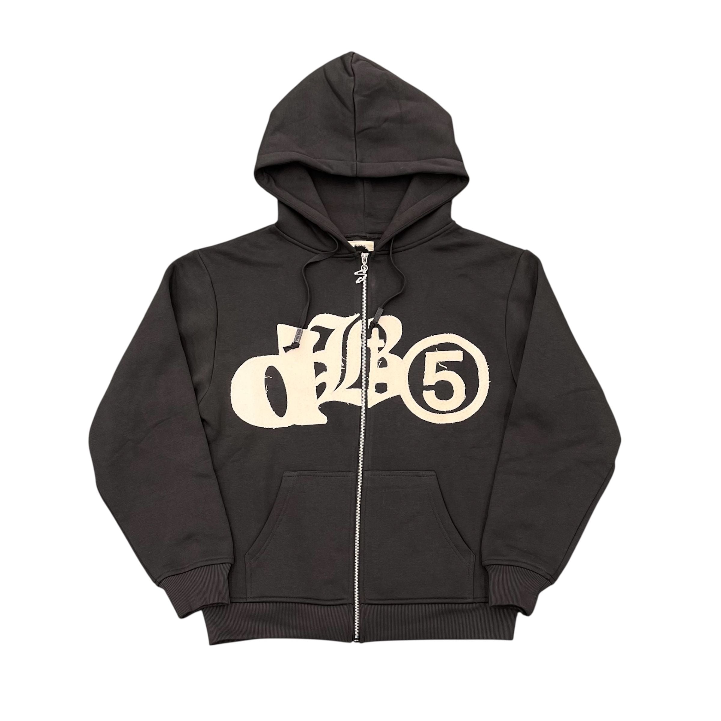 Deadby5am Palestine Zip Up Hoodie (Grey)