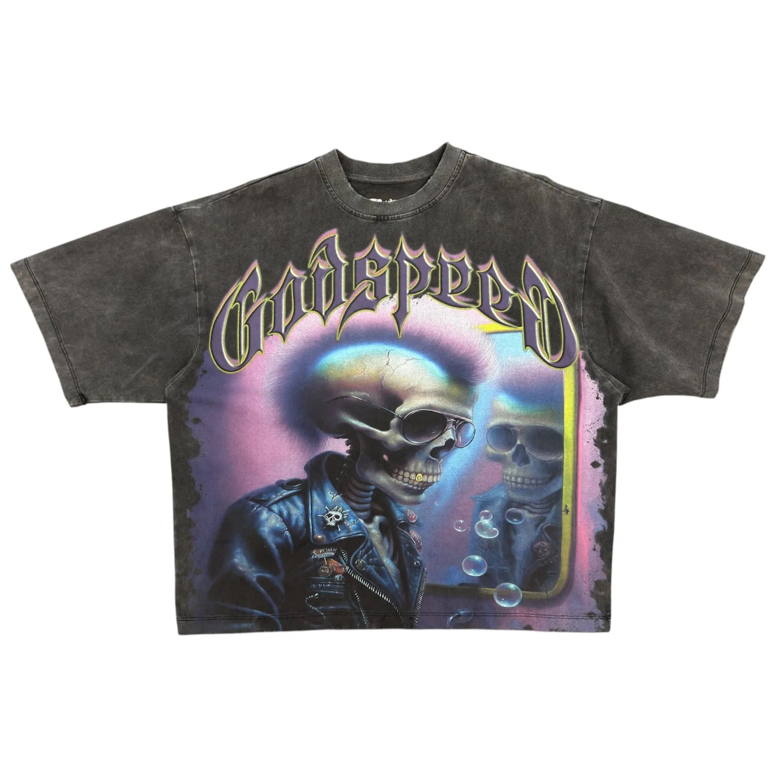 Godspeed Man in the Mirror Tee (Grey Wash) - Preowned