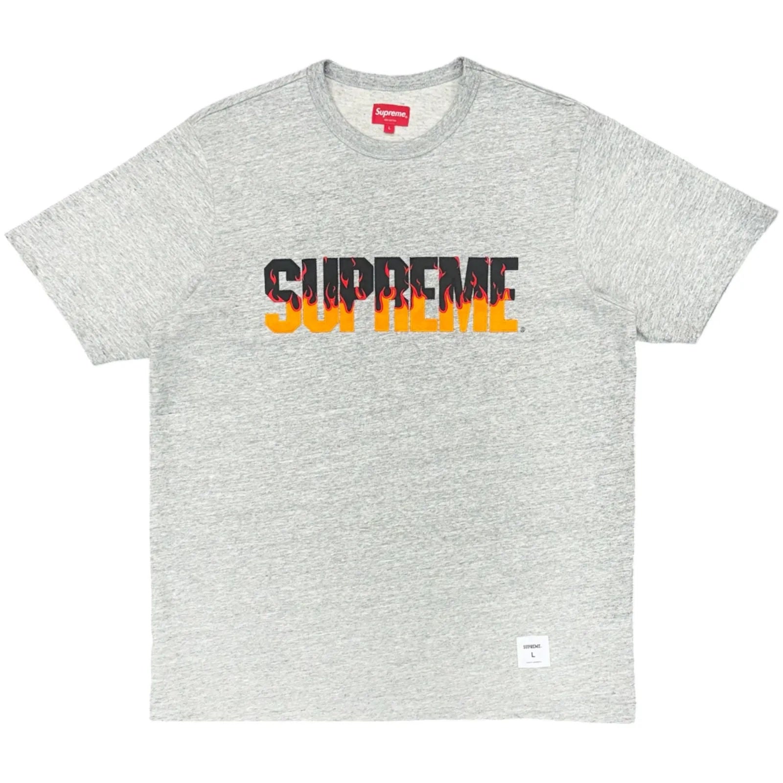 Supreme Flames Tee (Heather Grey) - Preowned