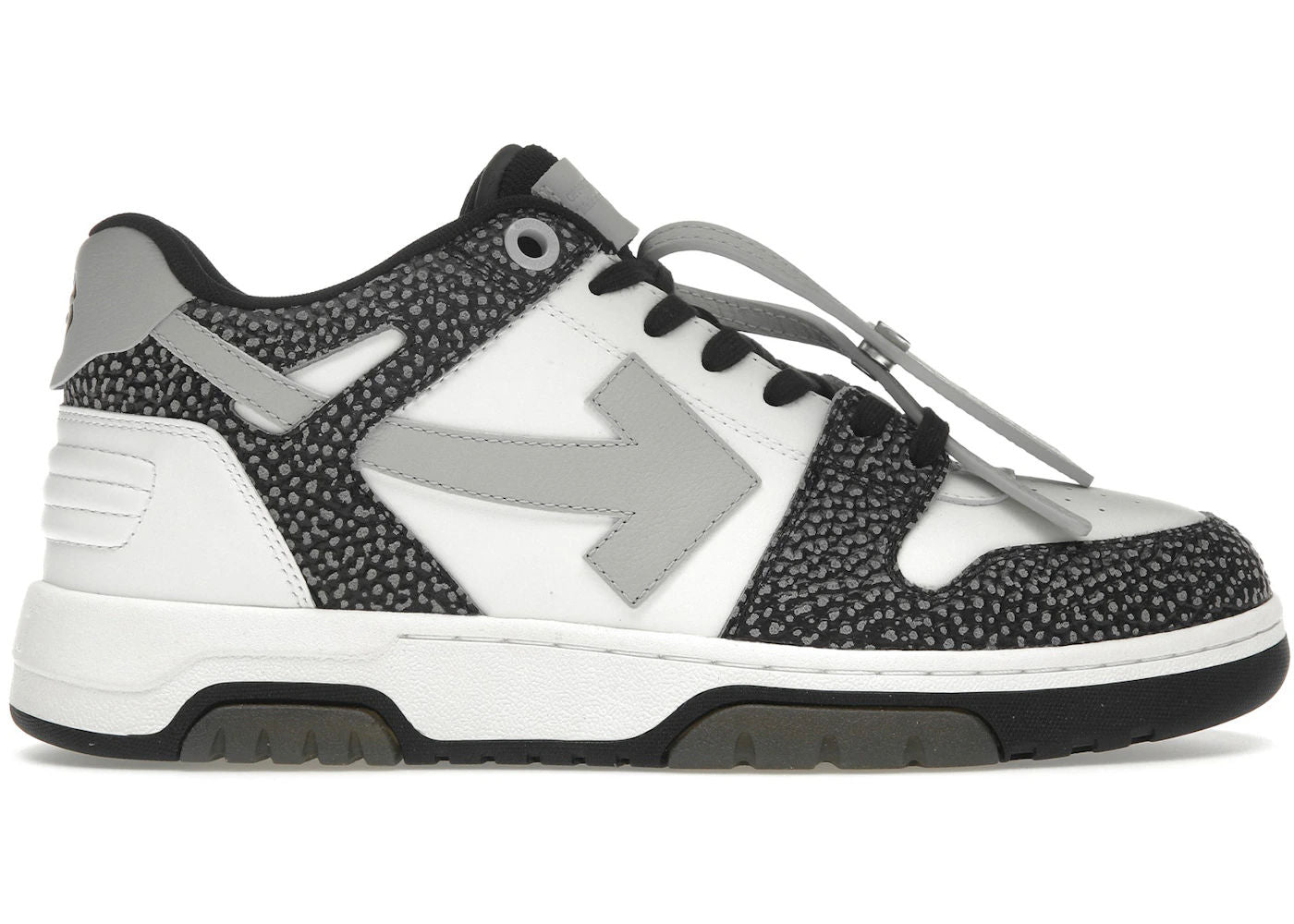 OFF-WHITE Out Of Office OOO Low Tops Black Grey with Dots - Preowned