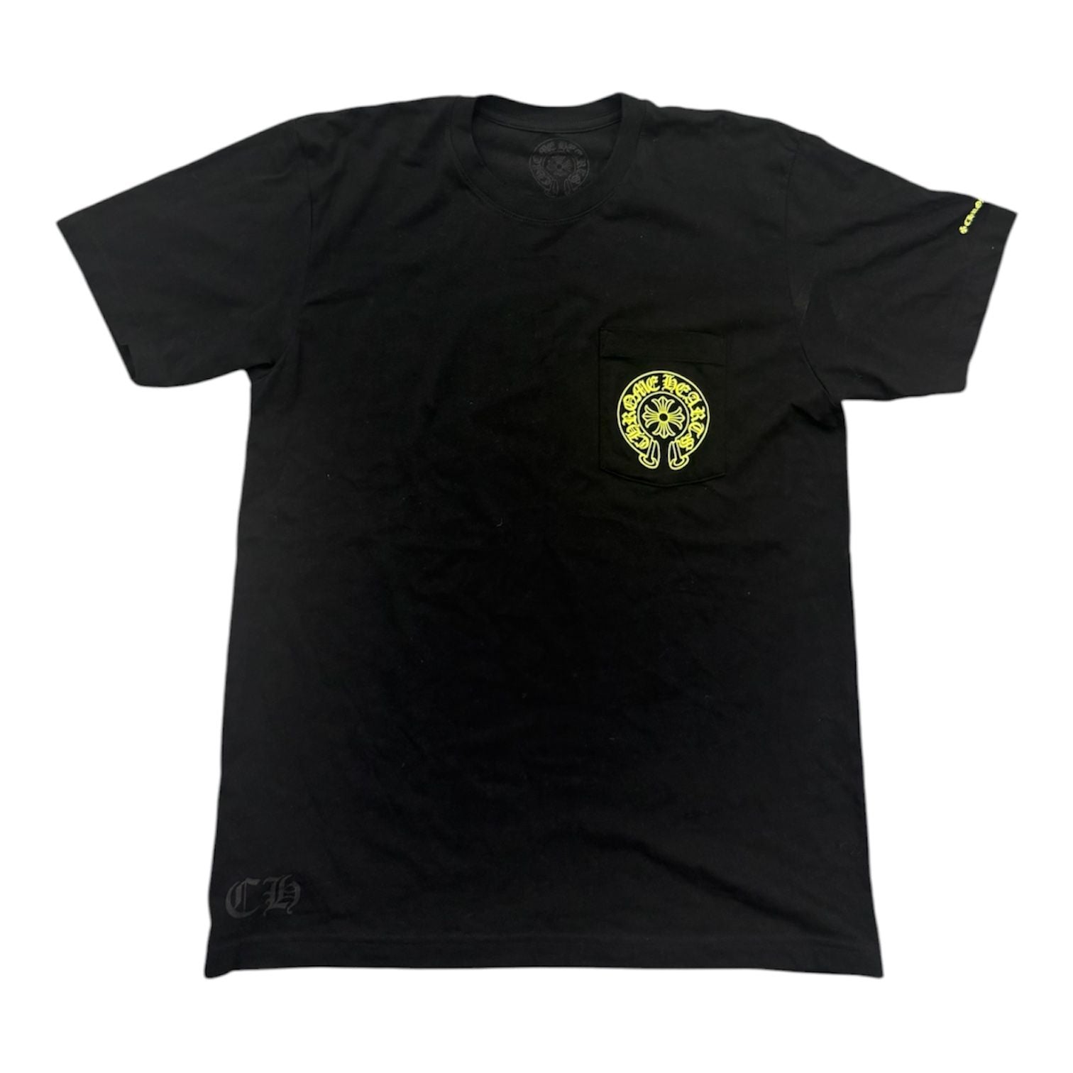 Chrome Hearts Neon Yellow Horseshoe Tee (Black) - Preowned
