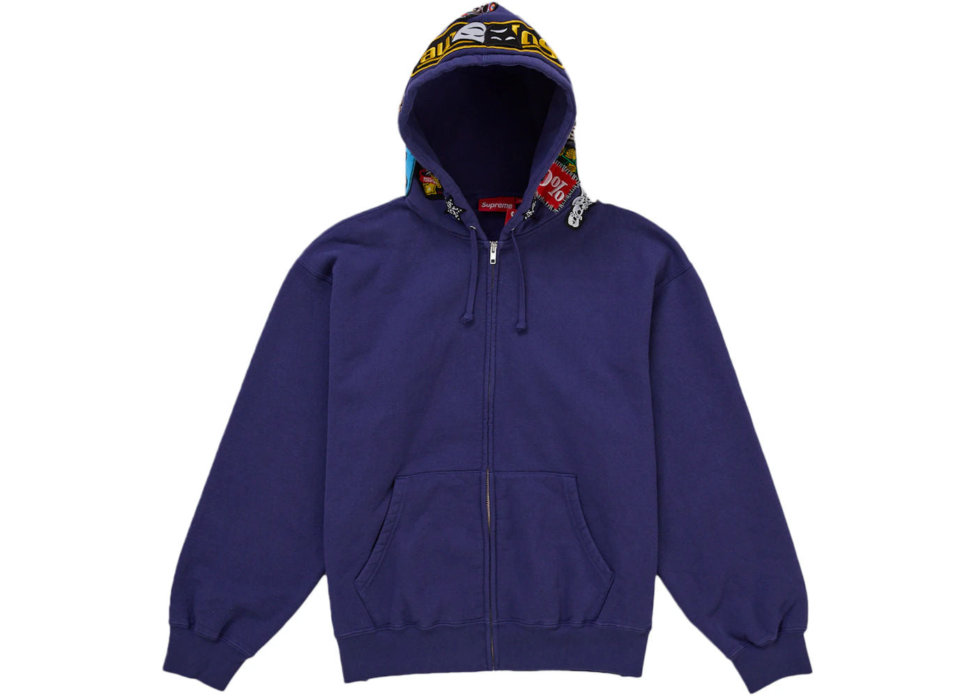 Supreme Patches Zip Up Hooded Sweatshirt Royal