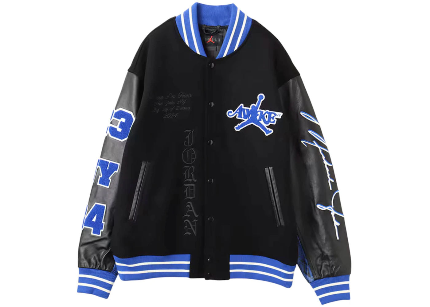 Jordan x Awake NY Varsity Jacket Black/Game Royal - Preowned