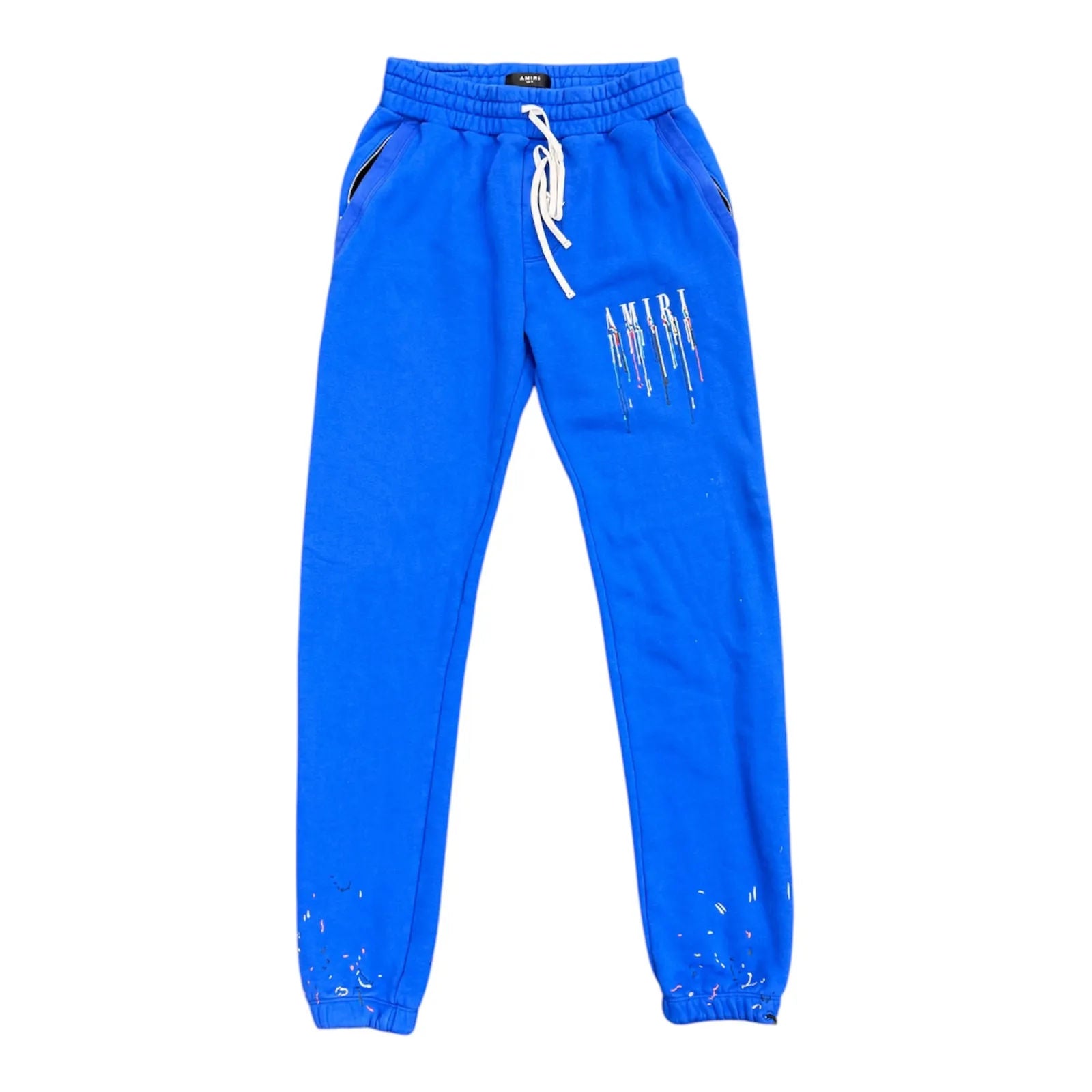 Amiri Paint Drip Core Logo Sweats (Blue) - Preowned