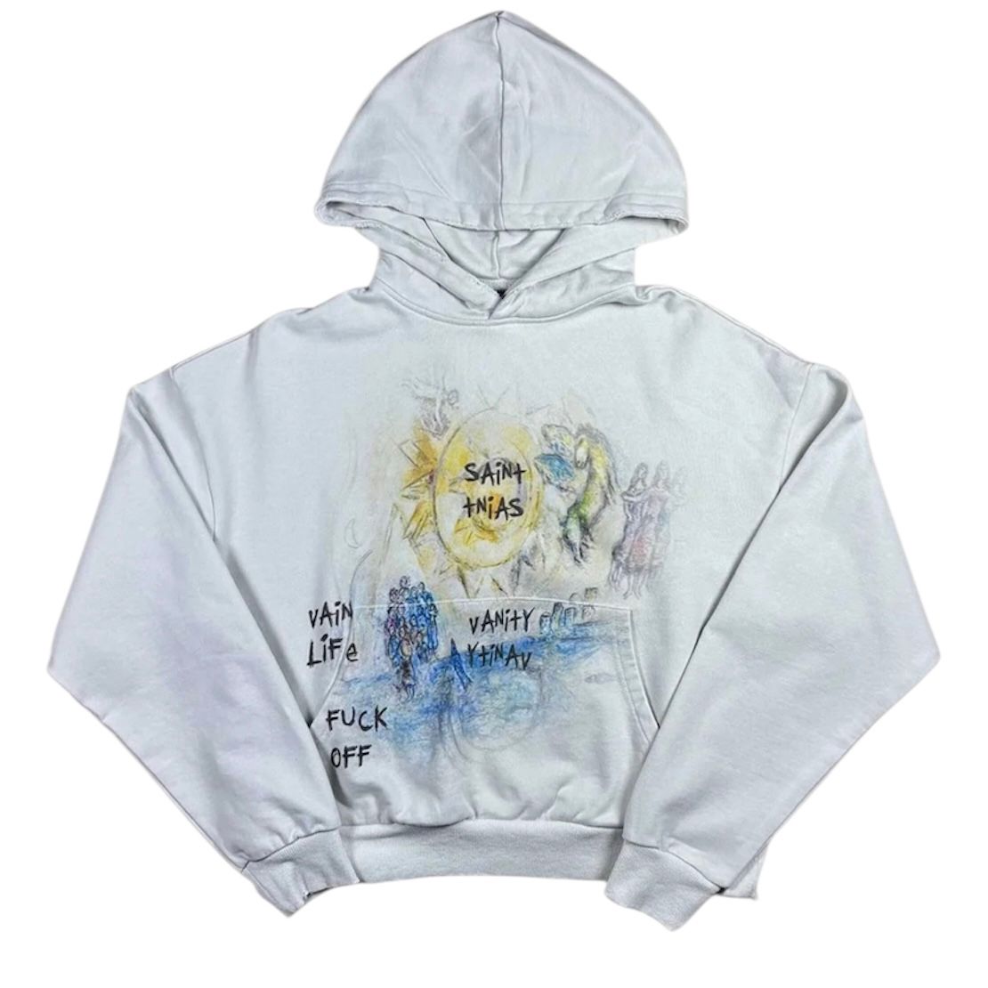 Saint Vanity Fuck Off Hoodie (Cream) - Preowned