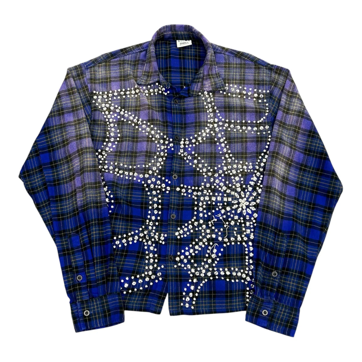 Vale Rhinestone Flannel (Blue) - Preowned