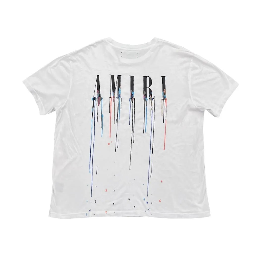 Amiri Paint Drip Core Logo Tee (White) - Preowned